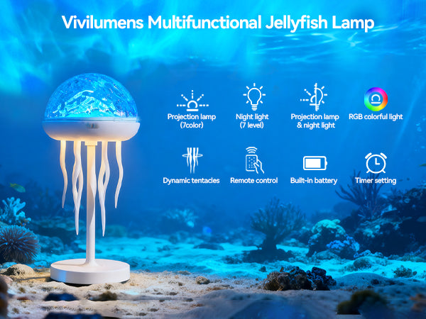 Vivilumens Jellyfish Lamps Projector RGB Night Lights