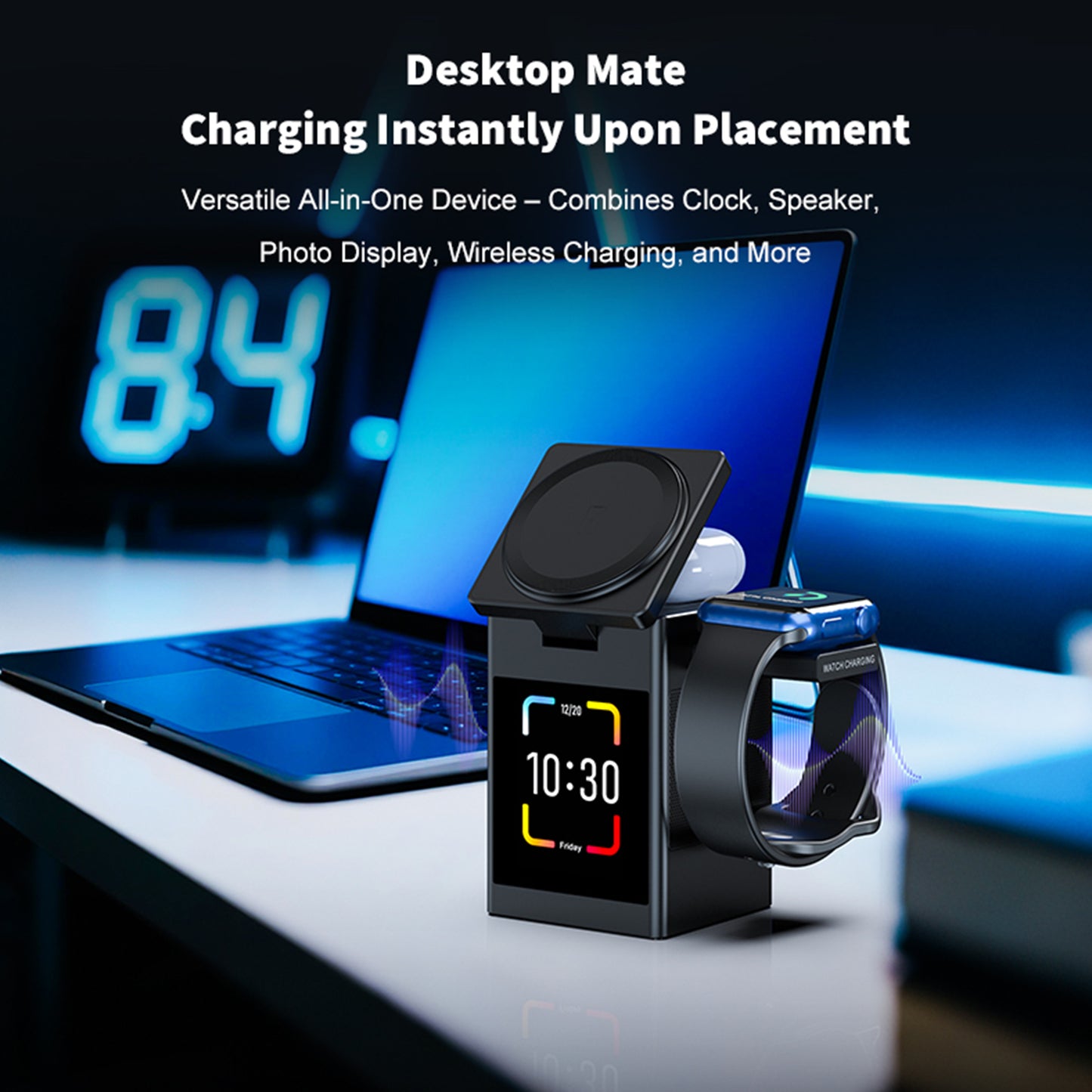 Vivilumens 7-in-1 Wireless Charging Station with Bluetooth Speaker