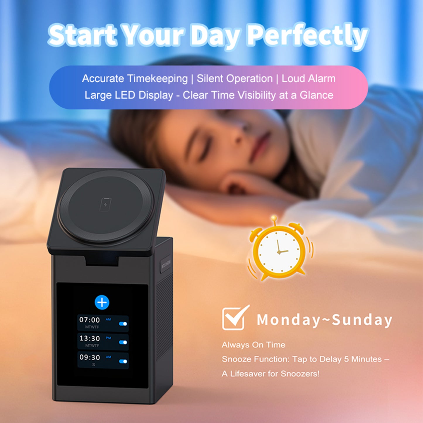 Vivilumens 7-in-1 Wireless Charging Station with Bluetooth Speaker