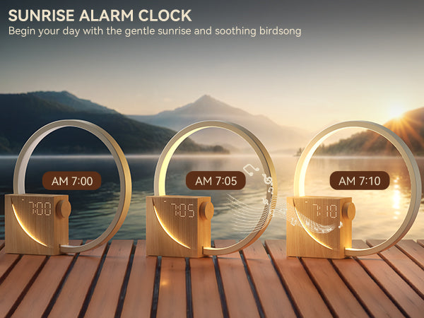 Vivilumens Sunrise Alarm Clock with Wake-Up Light & White Noise Night Light