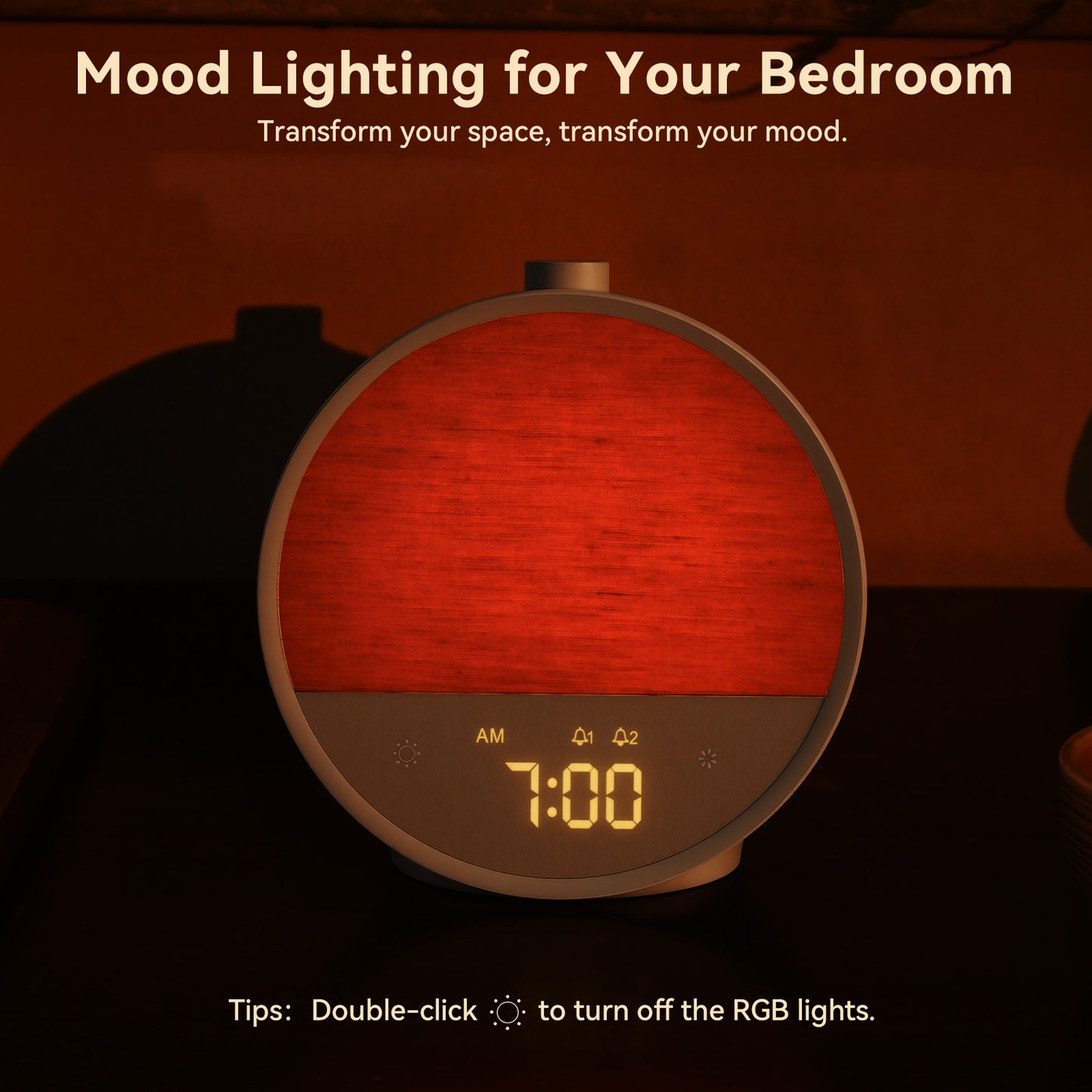 Lattle Sunrise Alarm Clock – Gentle Wake-Up Light, Sound Machine & Dual Alarms, RGB Night Lamp