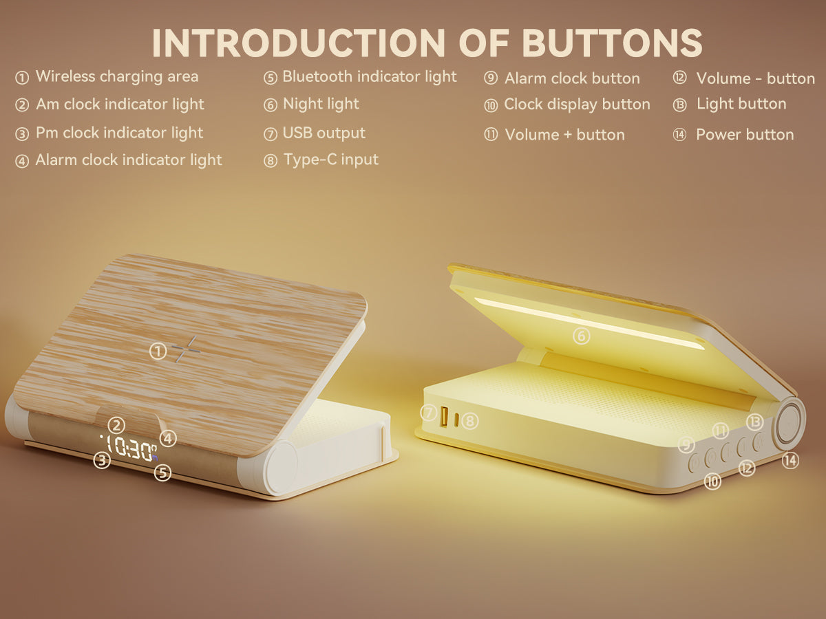Book-Shaped Sunrise Alarm Clock-Wood gain