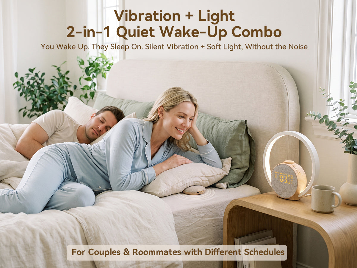 Vivilumens Loud Alarm Clock for Heavy Sleepers with Wireless Bed Shaker