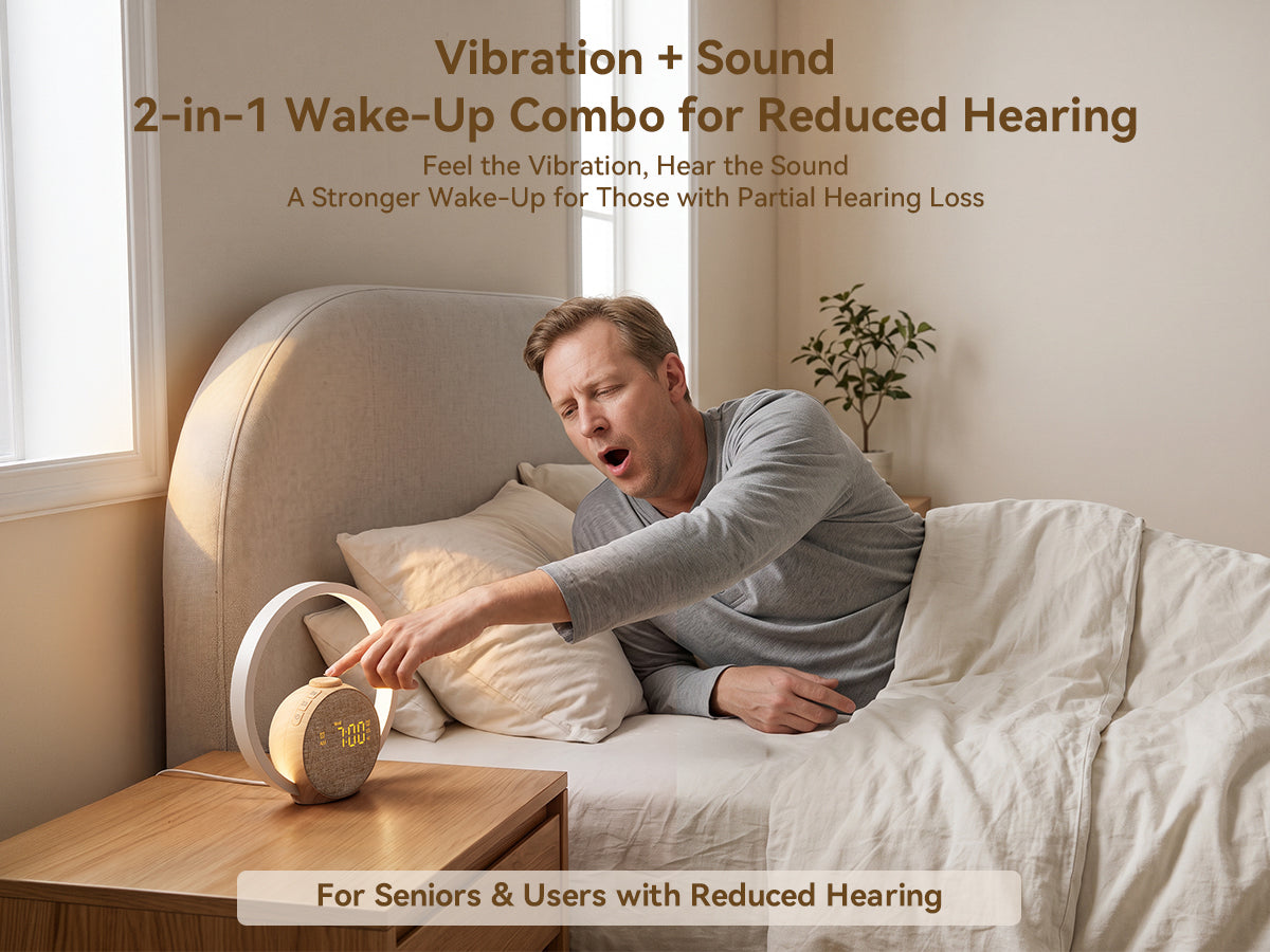 Vivilumens Loud Alarm Clock for Heavy Sleepers with Wireless Bed Shaker