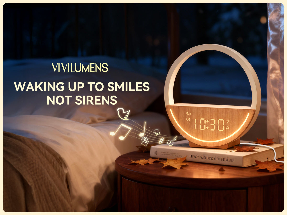Vivilumens Sunrise Alarm Clock with White Noise, Dual Alarm & Touch Night Light
