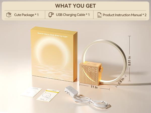 Vivilumens Sunrise Alarm Clock with Wake-Up Light & White Noise Night Light