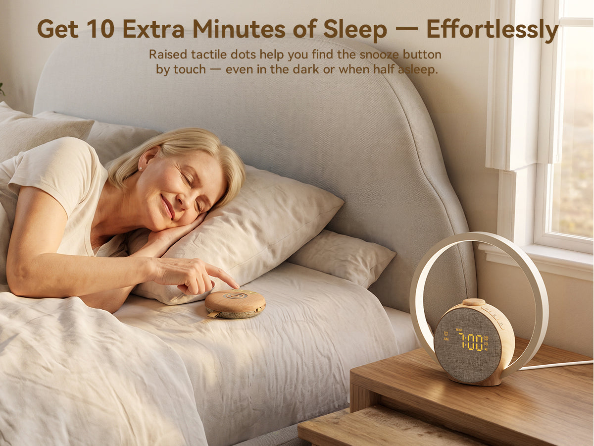 Vivilumens Loud Alarm Clock for Heavy Sleepers with Wireless Bed Shaker