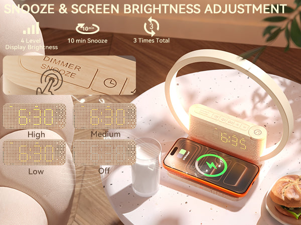 Vivilumens Sunrise Alarm Clock – Wake-Up Light, Wireless Charging & White Noise