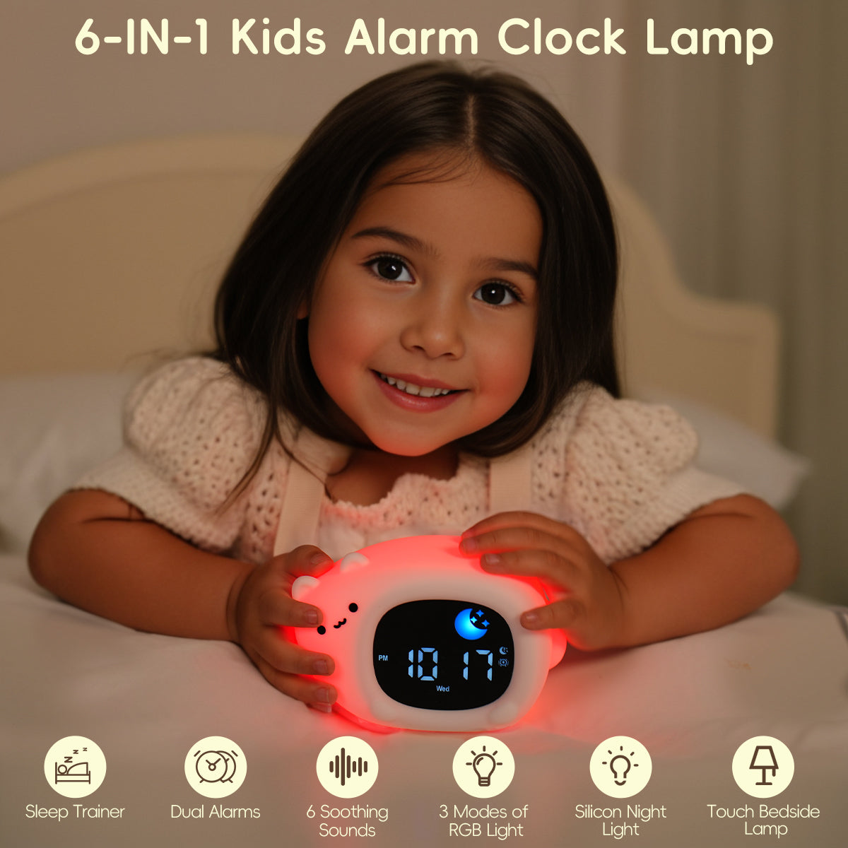 Vivilumens Alarm Clock for Kids Toddlers-Cat