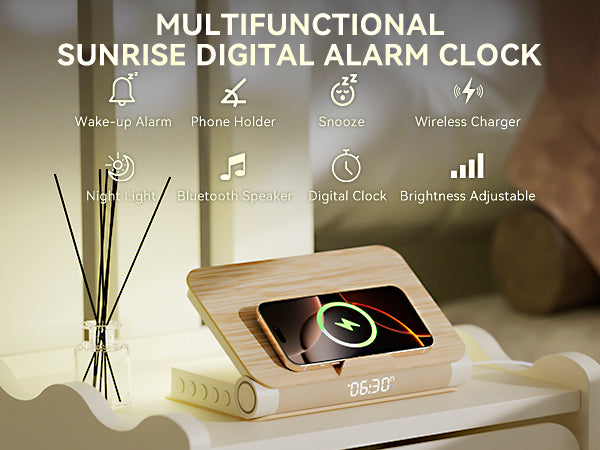 Book-Shaped Sunrise Alarm Clock-Wood gain
