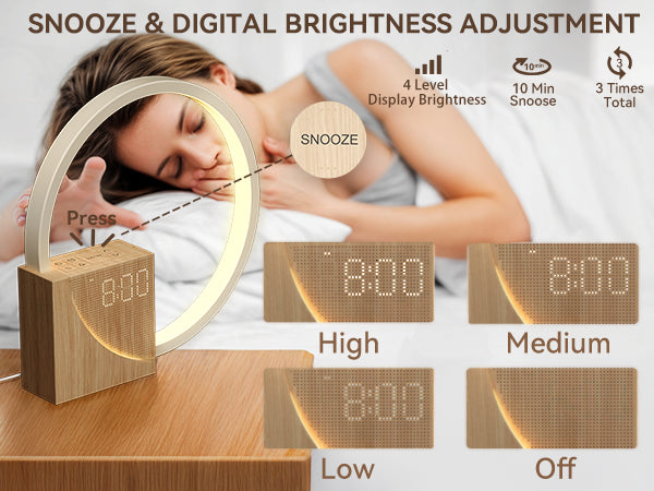 Vivilumens Sunrise Alarm Clock with Wake-Up Light & White Noise Night Light