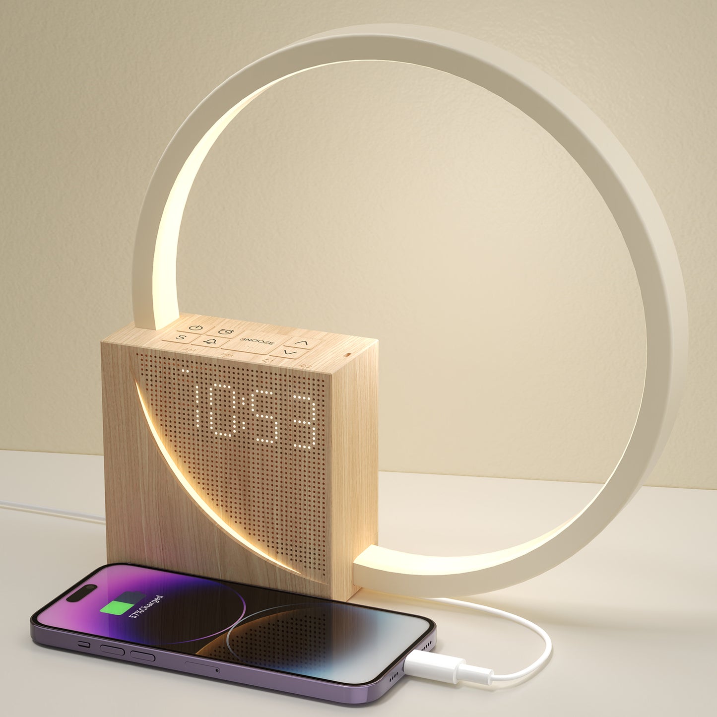 Beeih Desk Lamp with Alarm Clock, Sunrise Alarm Clock for Bedrooms