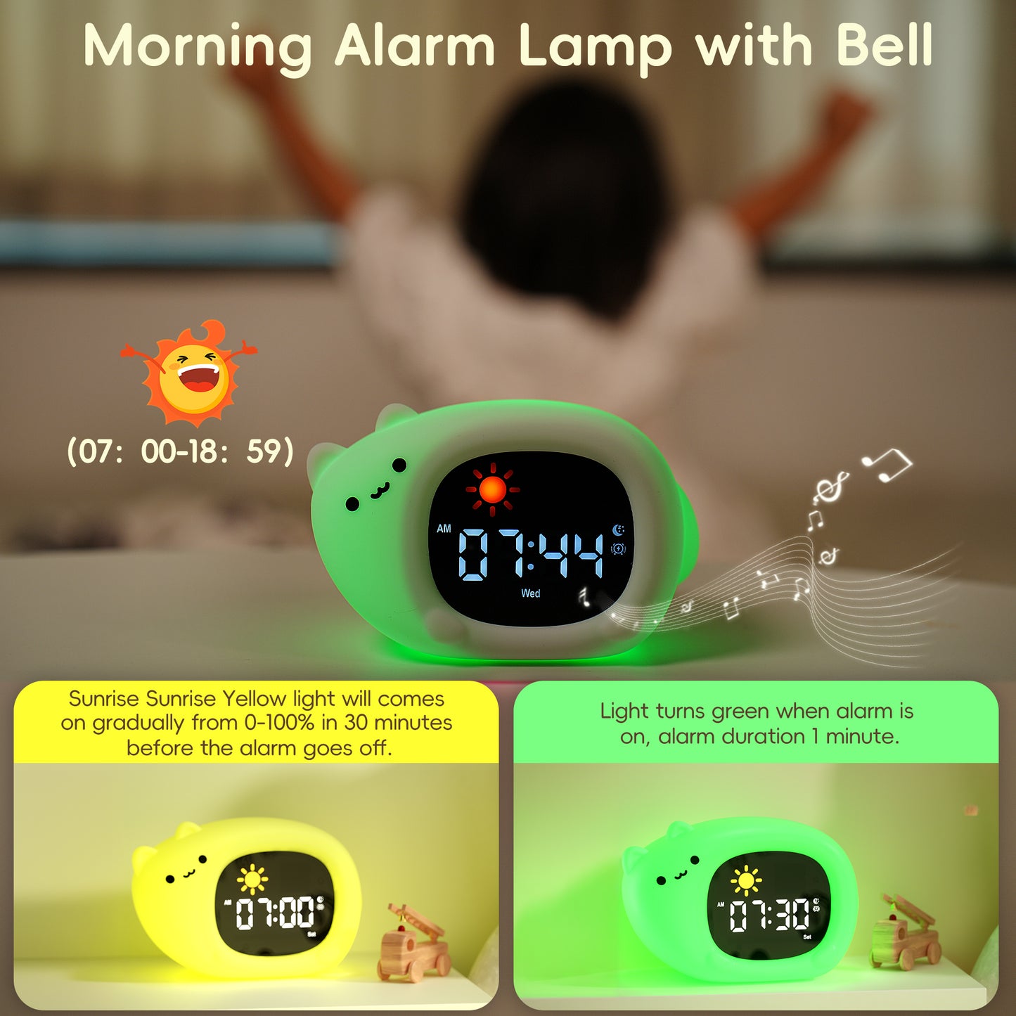 Vivilumens Alarm Clock for Kids Toddlers-Cat