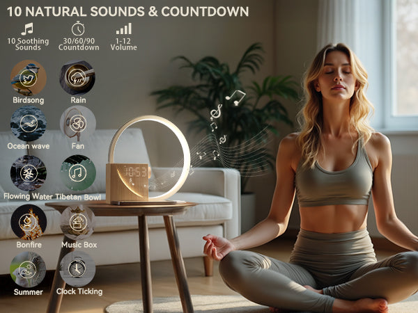 Vivilumens Sunrise Alarm Clock with Wake-Up Light & White Noise Night Light