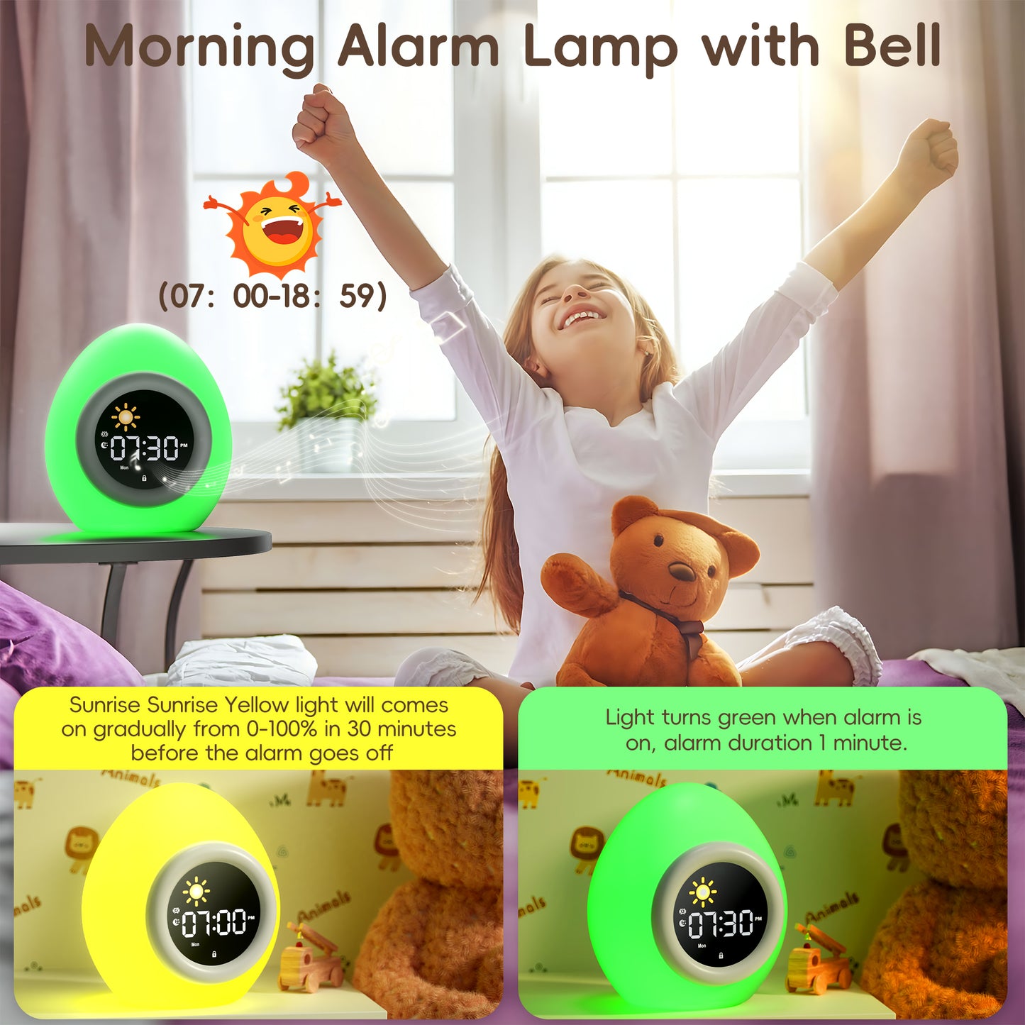 Vivilumens Alarm Clock for Kids Toddlers-Egg