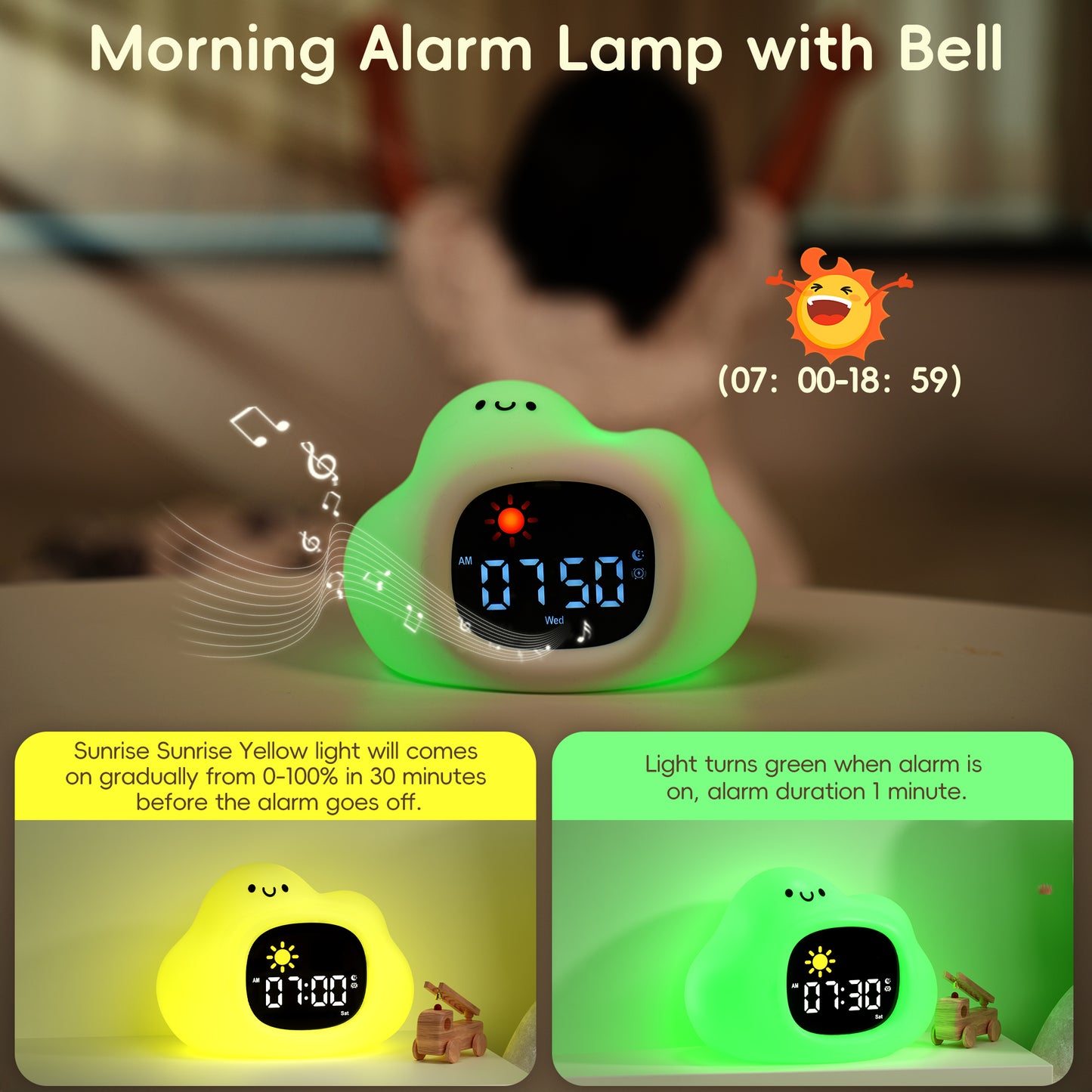 Vivilumens Alarm Clock for Kids Toddlers-Cloud