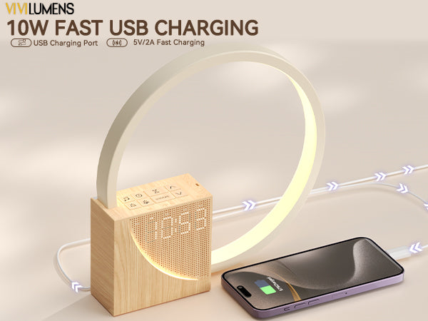 Vivilumens 5 in 1 Sunrise Alarm Clock with White Noise, Touch Night Light & Snooze