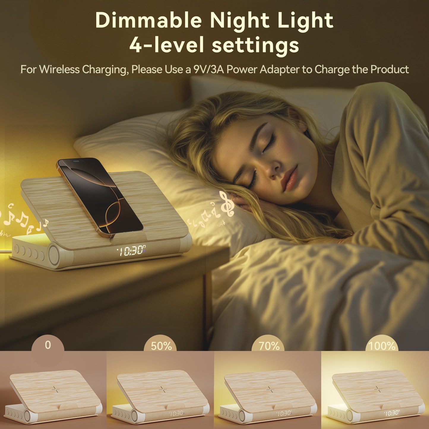 Book-Shaped Sunrise Alarm Clock-Wood gain