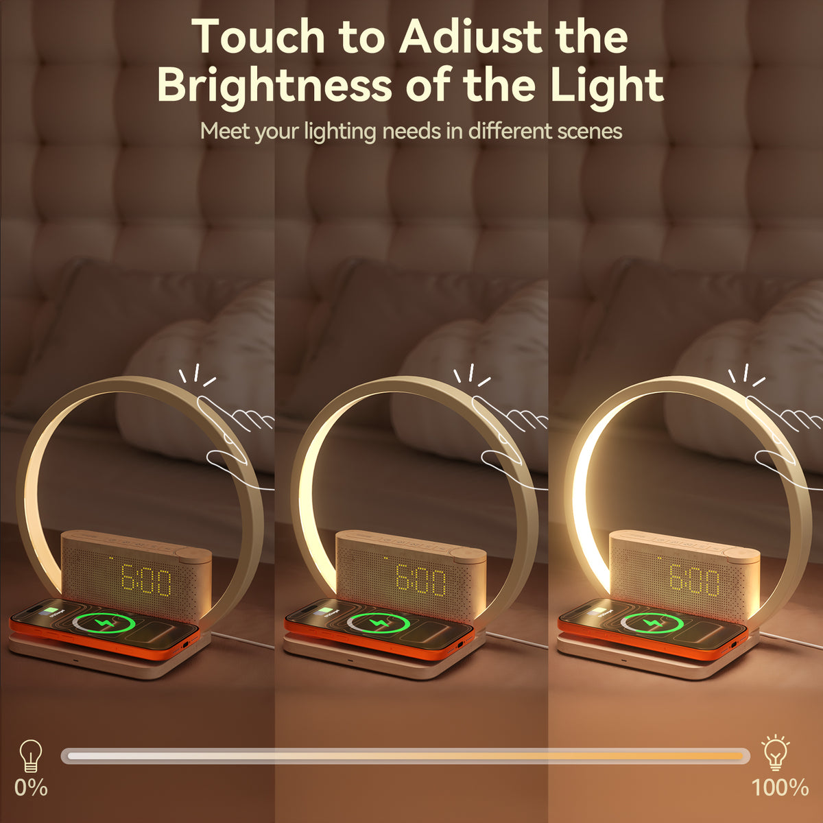 Vivilumens Sunrise Alarm Clock – Wake-Up Light, Wireless Charging & White Noise