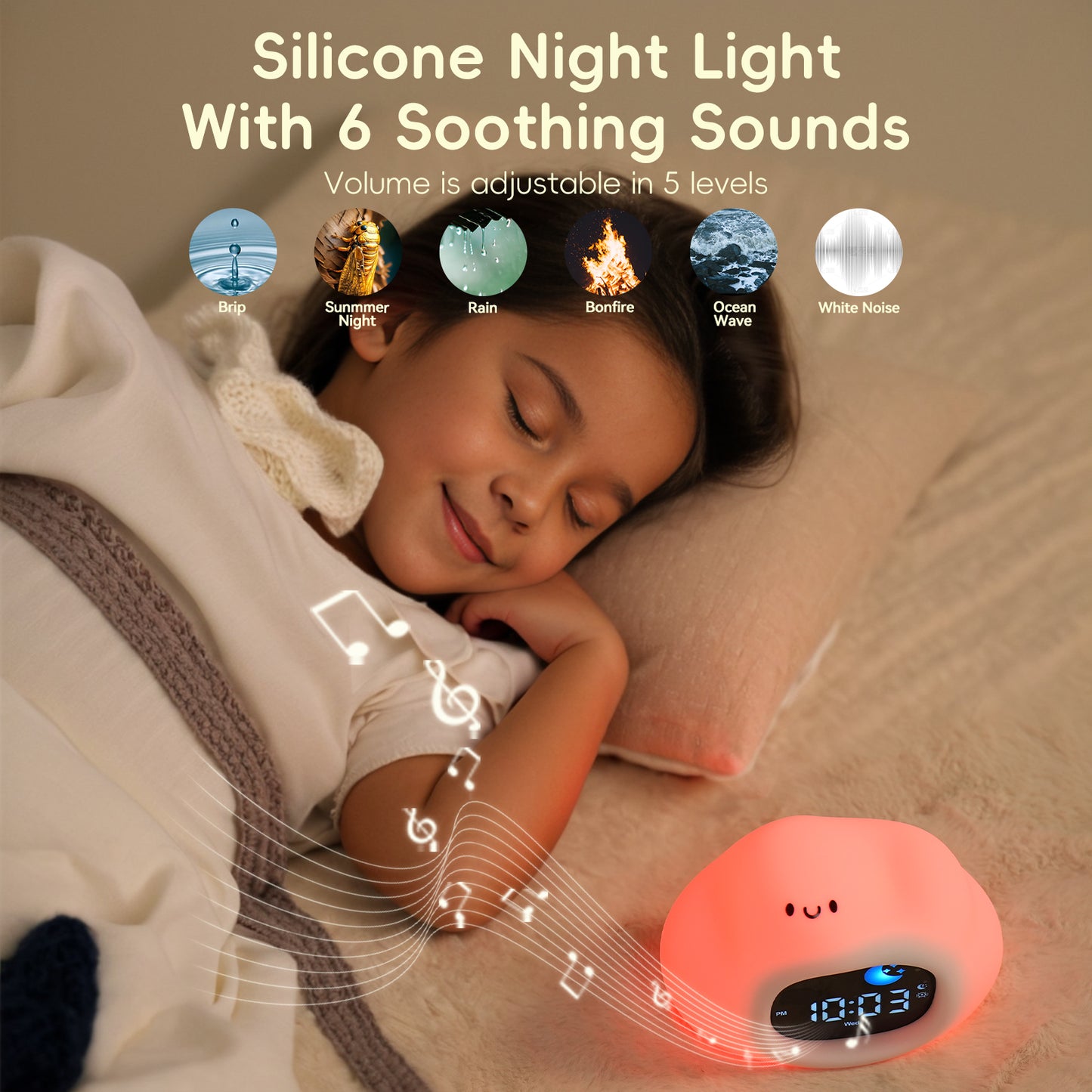 Vivilumens Alarm Clock for Kids Toddlers-Cloud