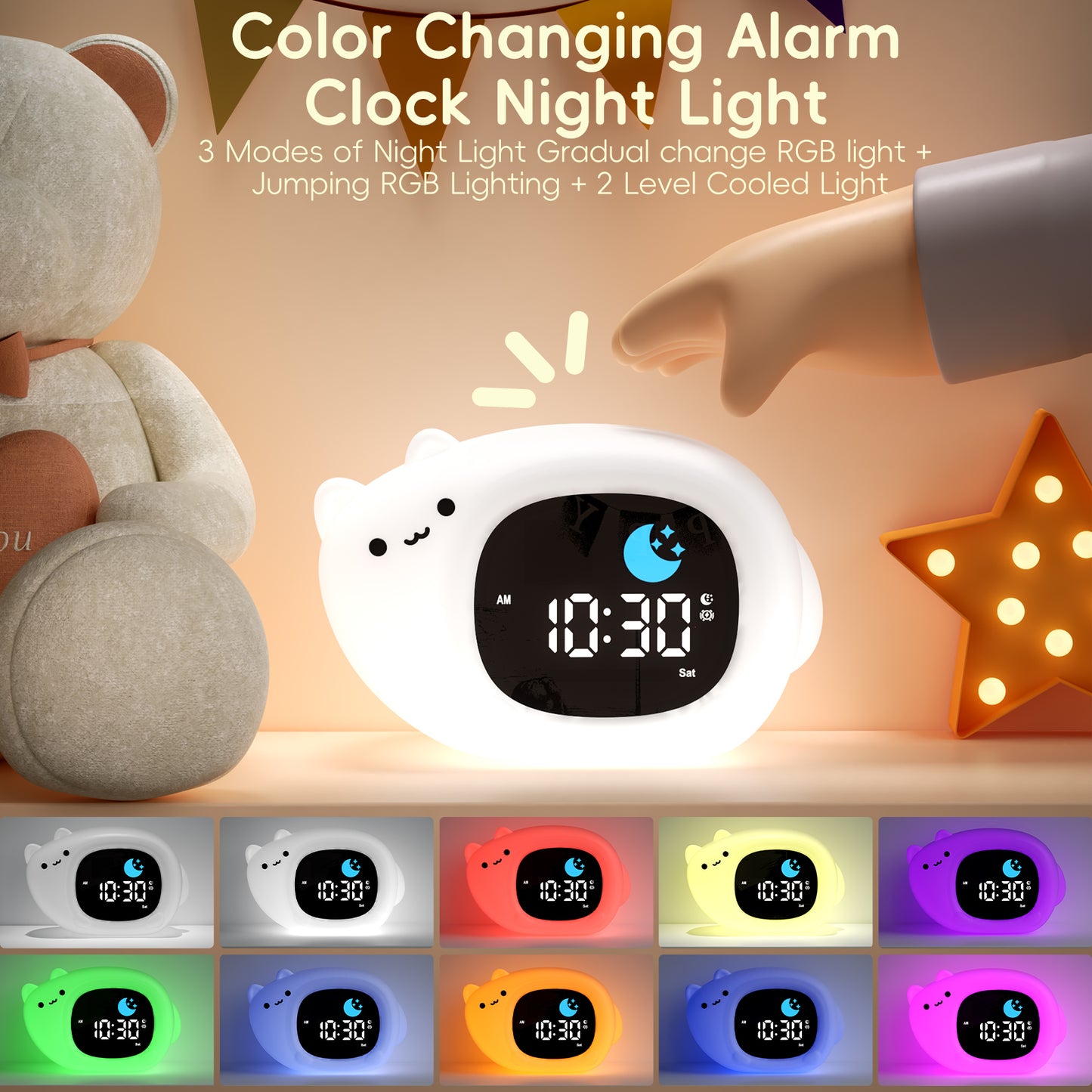 Vivilumens Alarm Clock for Kids Toddlers-Cat