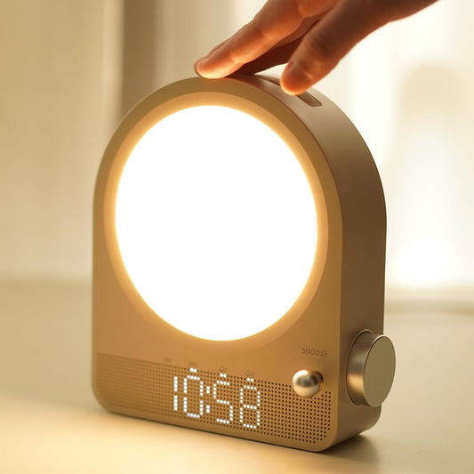 Vivilumens Sunrise Alarm Clock with Sound Machine & Meteor Night Light – Gentle Wake-Up Light for Heavy Sleepers
