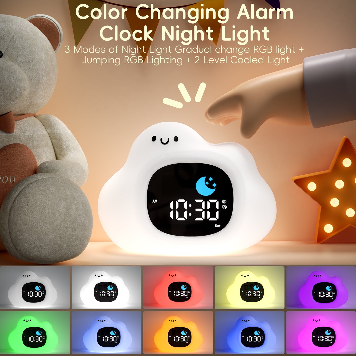 Vivilumens Alarm Clock for Kids Toddlers-Cloud