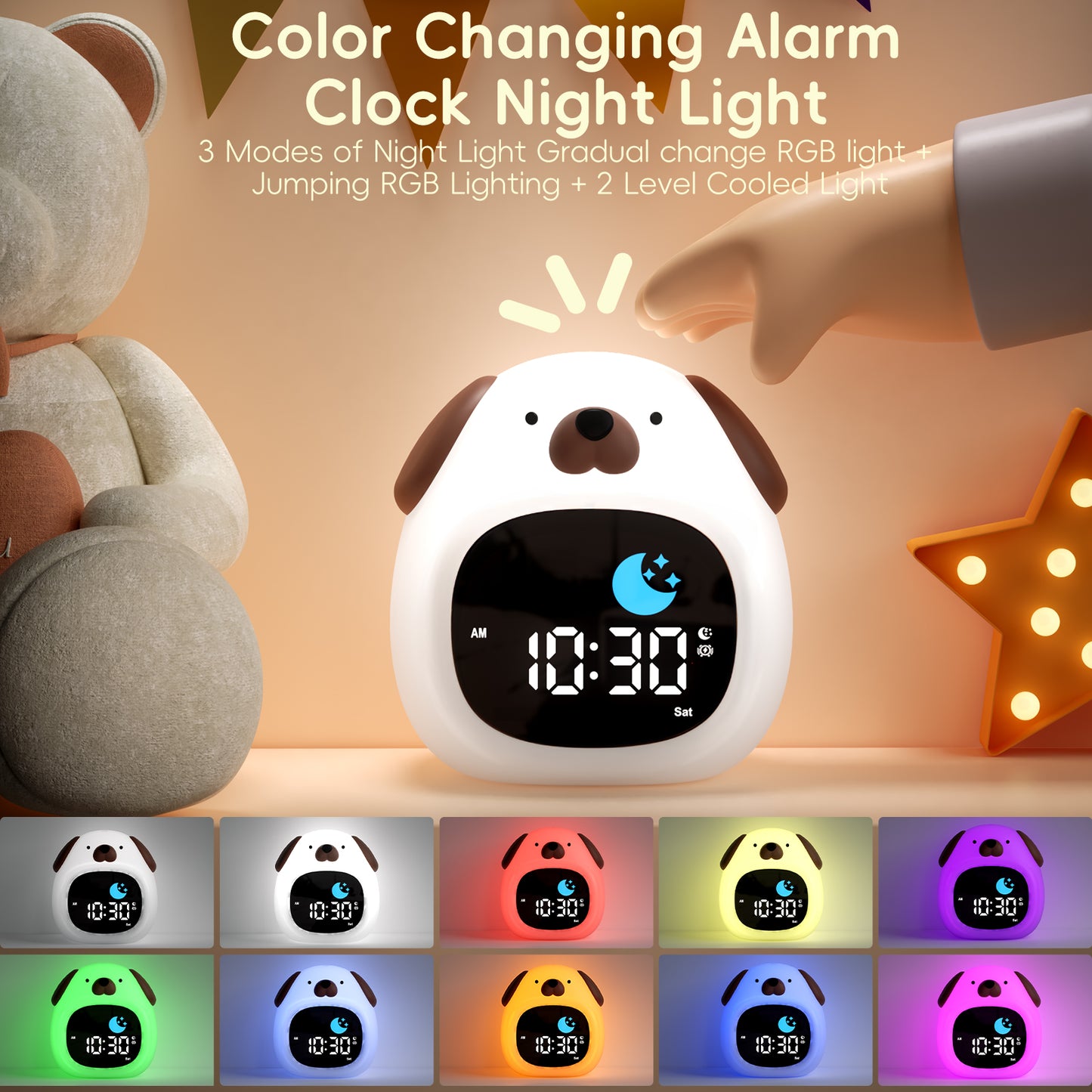 Vivilumens Alarm Clock for Kids Toddlers-Puppy