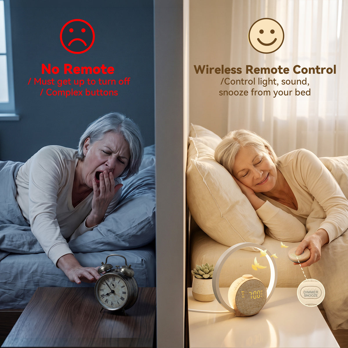 Vivilumens Loud Alarm Clock for Heavy Sleepers with Wireless Bed Shaker