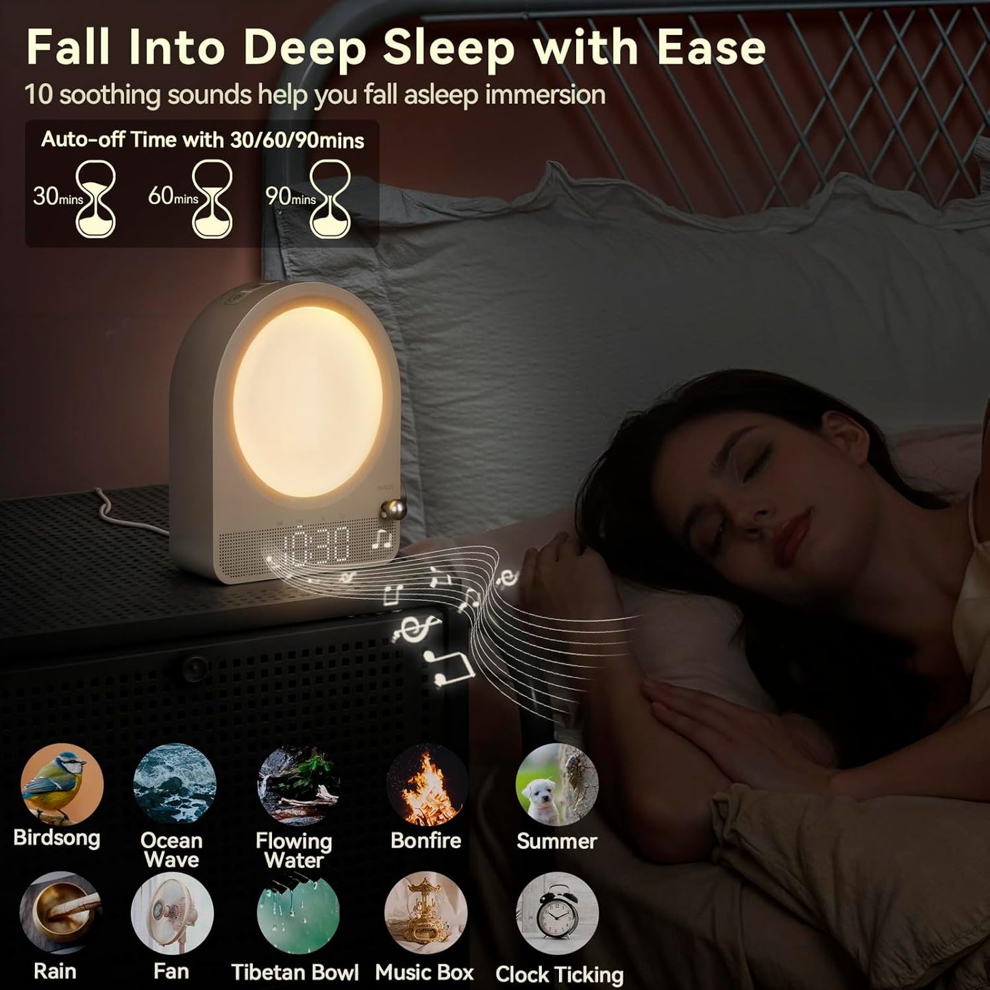 Vivilumens 7 in 1 Alarm Clock Sunrise Wake Up Light