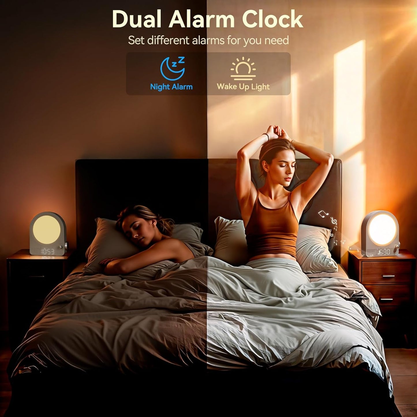 Vivilumens 7 in 1 Alarm Clock Sunrise Wake Up Light