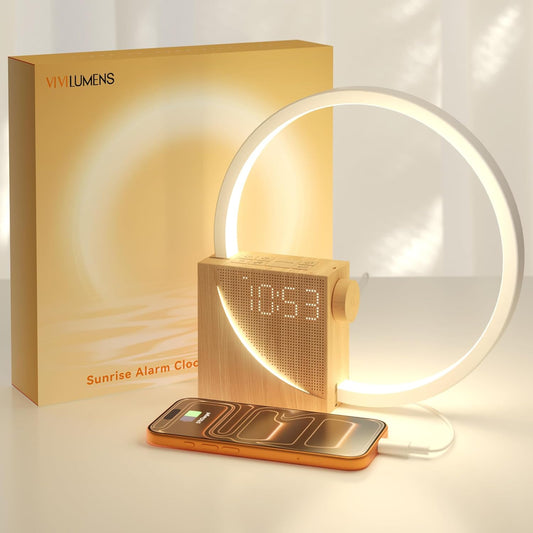 Vivilumens Sunrise Alarm Clock with Wake-Up Light & White Noise Night Light
