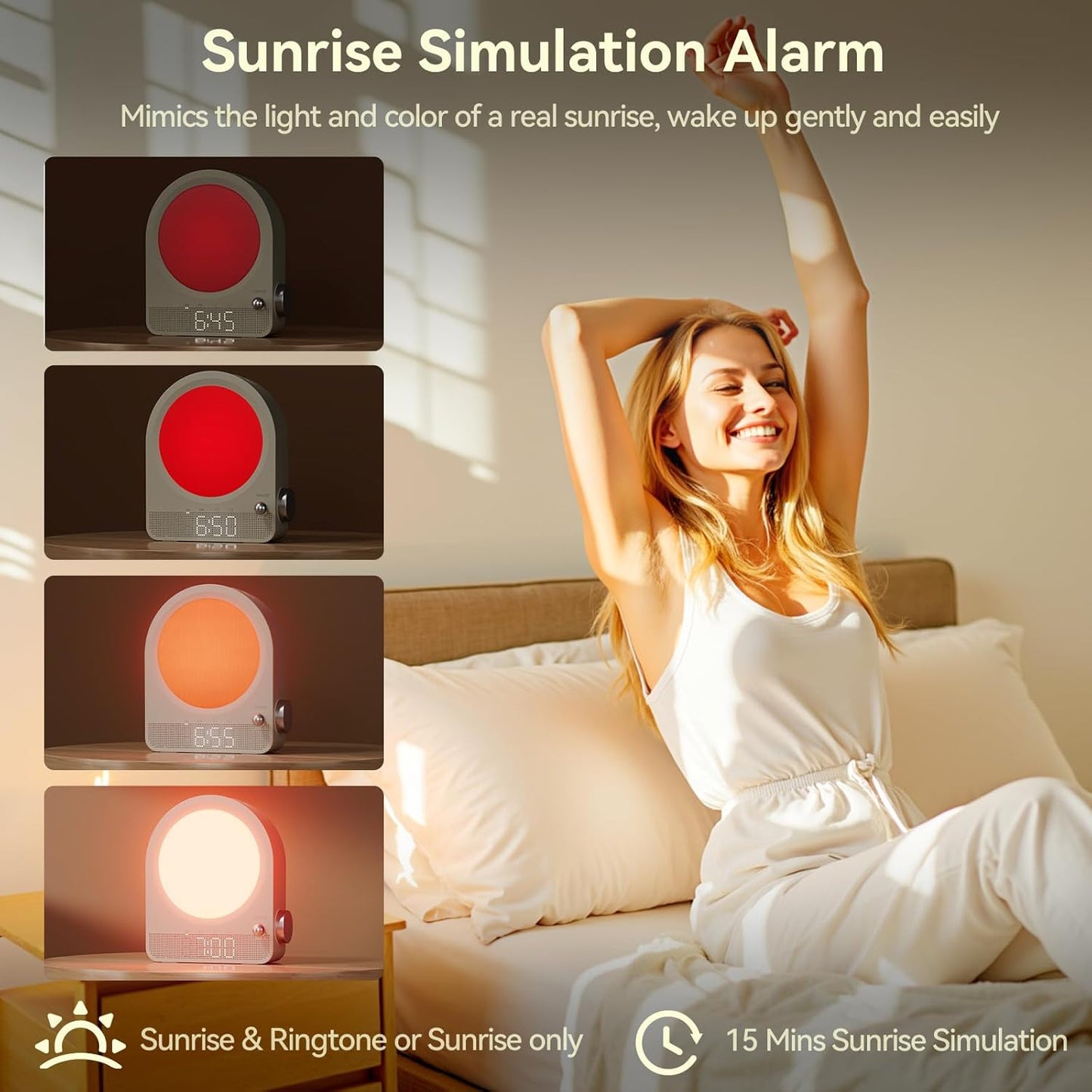 Vivilumens 7 in 1 Alarm Clock Sunrise Wake Up Light