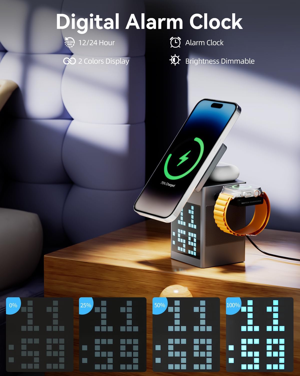 Vivilumens gift for him 6 in 1 Wireless Charging Station