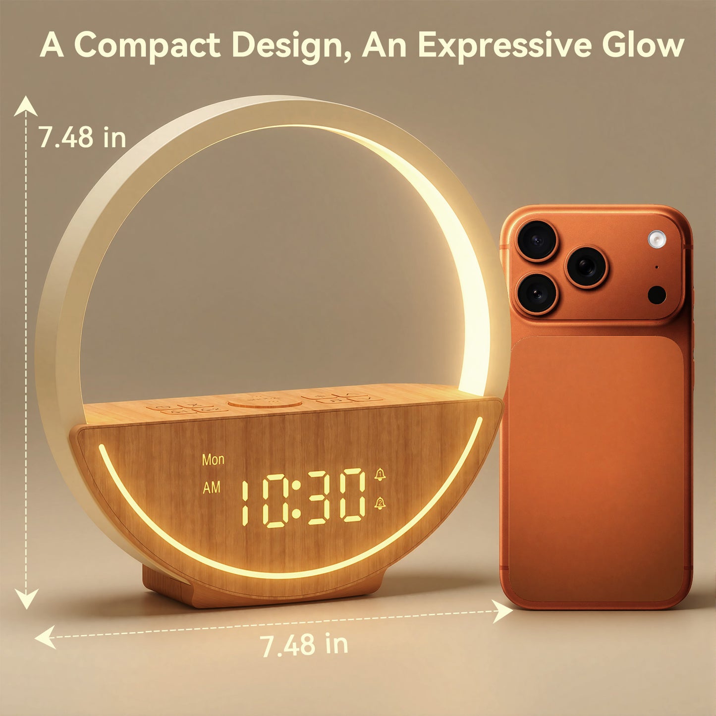 Vivilumens Sunrise Alarm Clock with White Noise, Dual Alarm & Touch Night Light