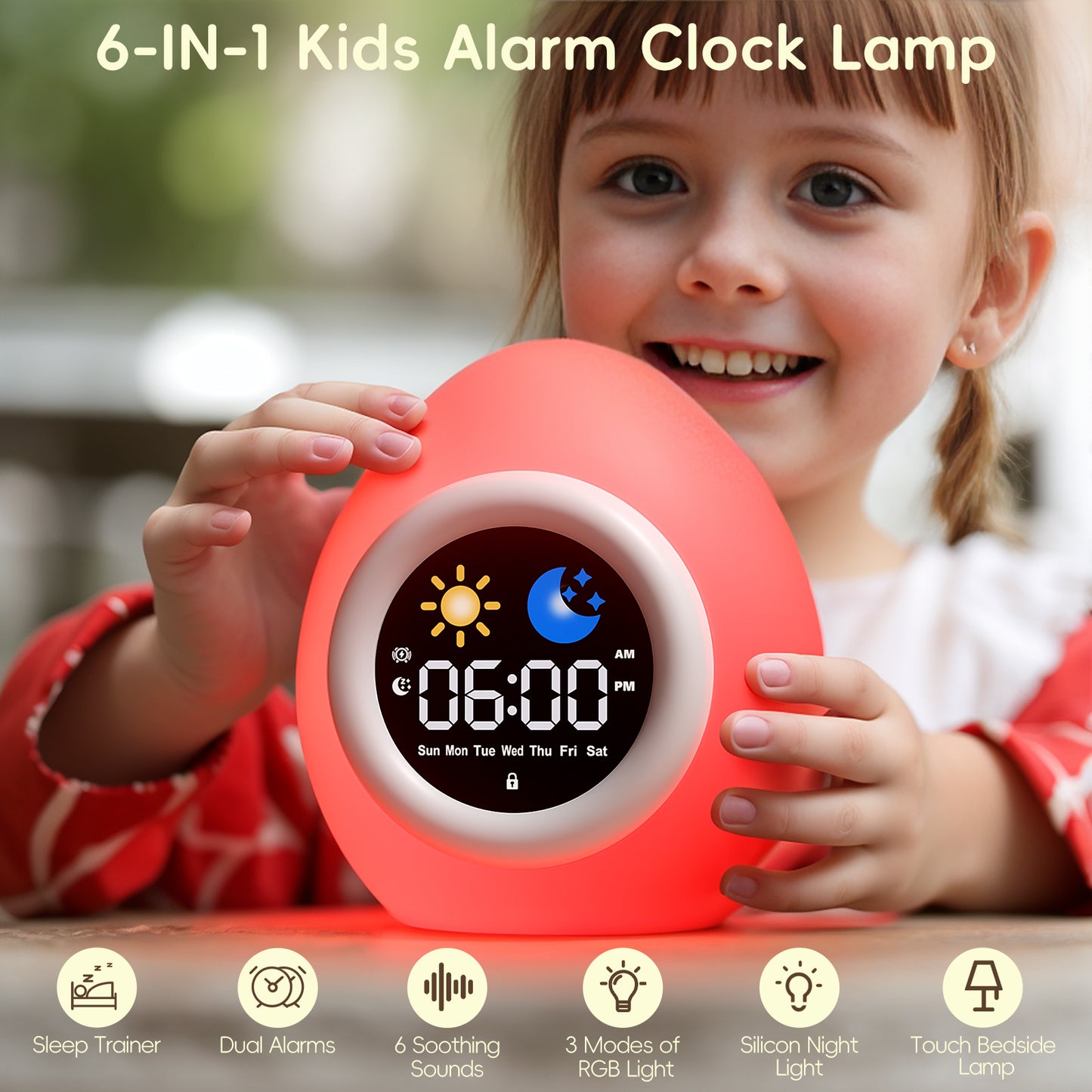 Vivilumens Alarm Clock for Kids Toddlers-Egg