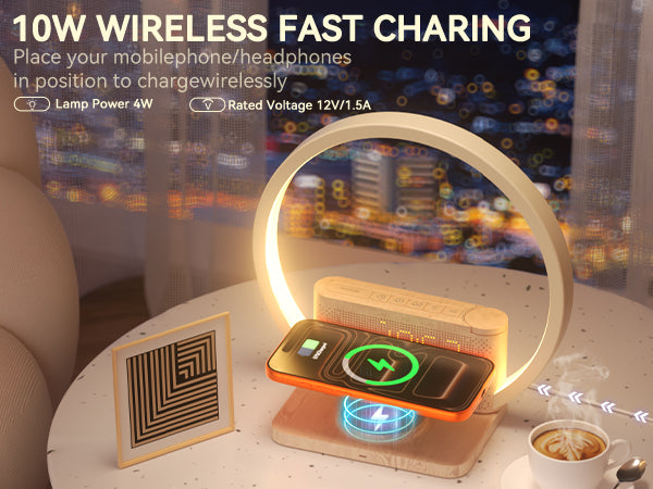 Vivilumens Sunrise Alarm Clock – Wake-Up Light, Wireless Charging & White Noise