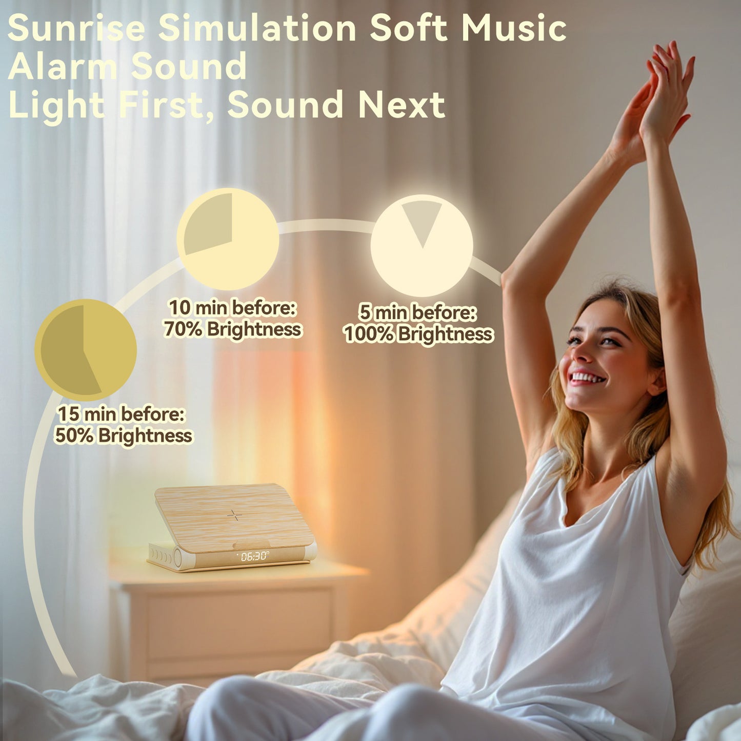 Book-Shaped Sunrise Alarm Clock-Wood gain