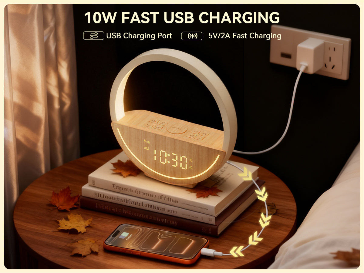 Vivilumens Sunrise Alarm Clock with White Noise, Dual Alarm & Touch Night Light