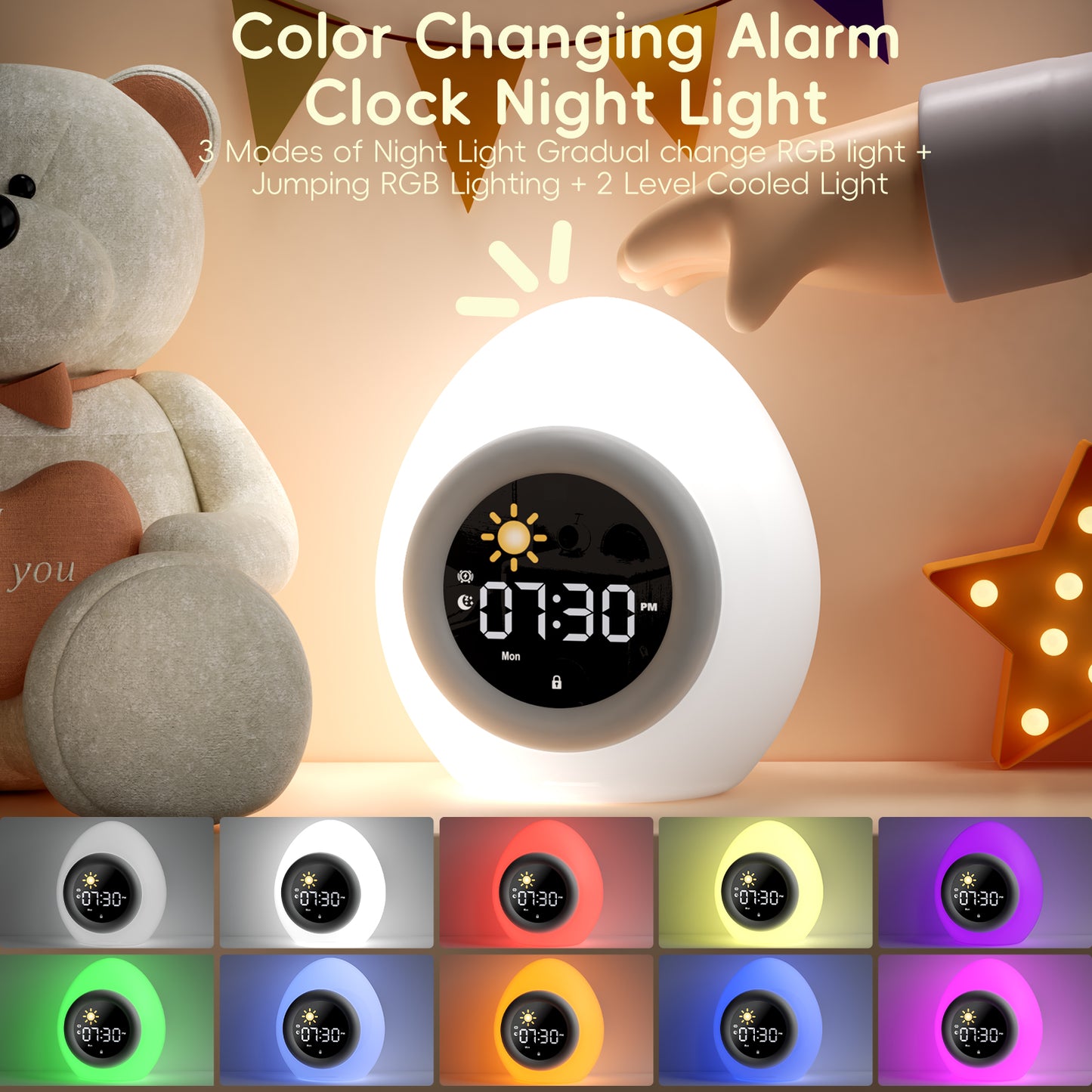 Vivilumens Alarm Clock for Kids Toddlers-Egg