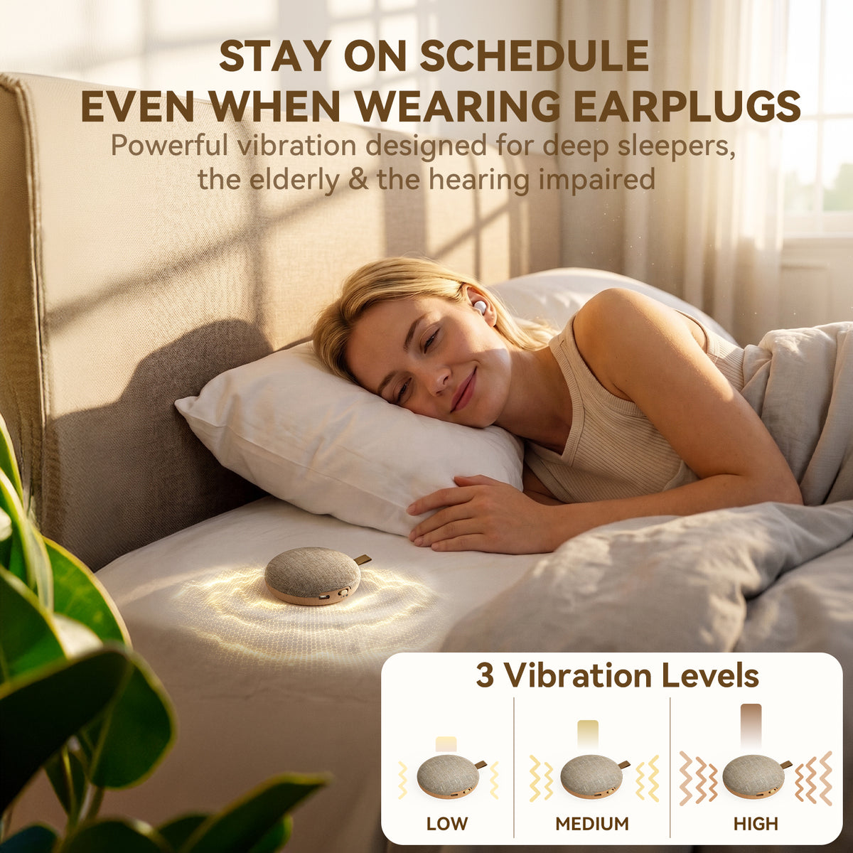 Vivilumens Loud Alarm Clock for Heavy Sleepers with Wireless Bed Shaker