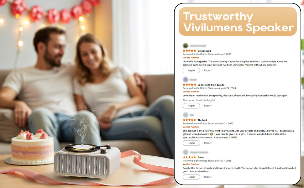 Viviluemns 3 in-1 Wireless Portable Aromatherapy Bluetooth Speaker